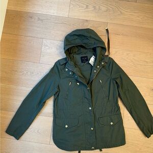 Love Tree Olive Utility Jacket with Hood